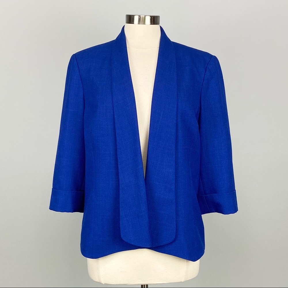 Kasper Shawl Collar Open Front Flyaway Blazer 16